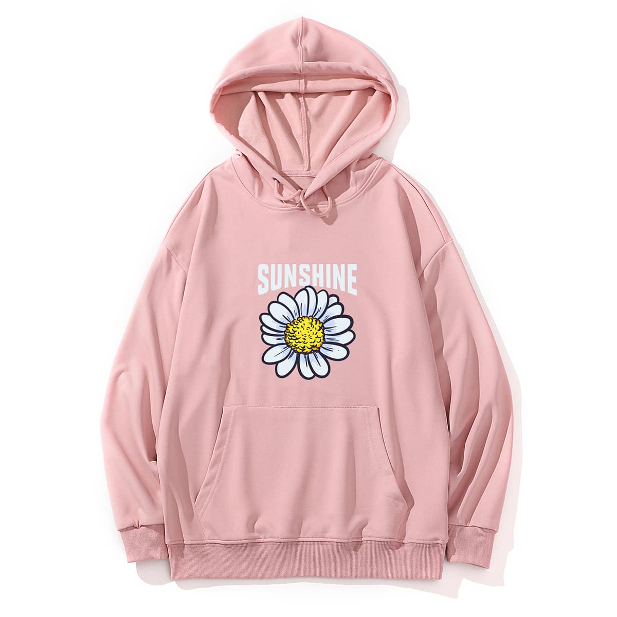 

Guys Letter Flower Graphic Hoodie, Dusty pink