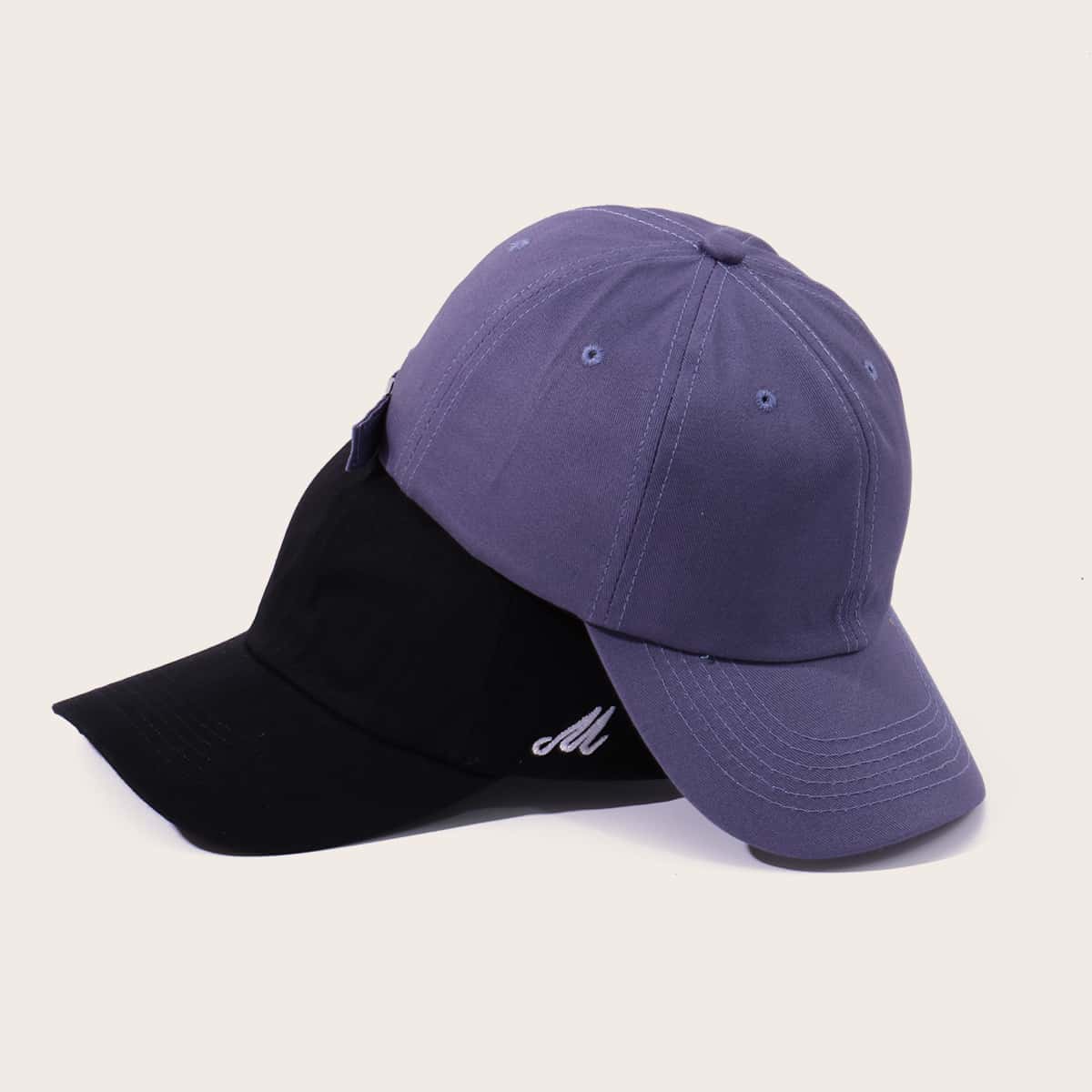 

2pcs Letter Embroidery Baseball Cap, Multicolor