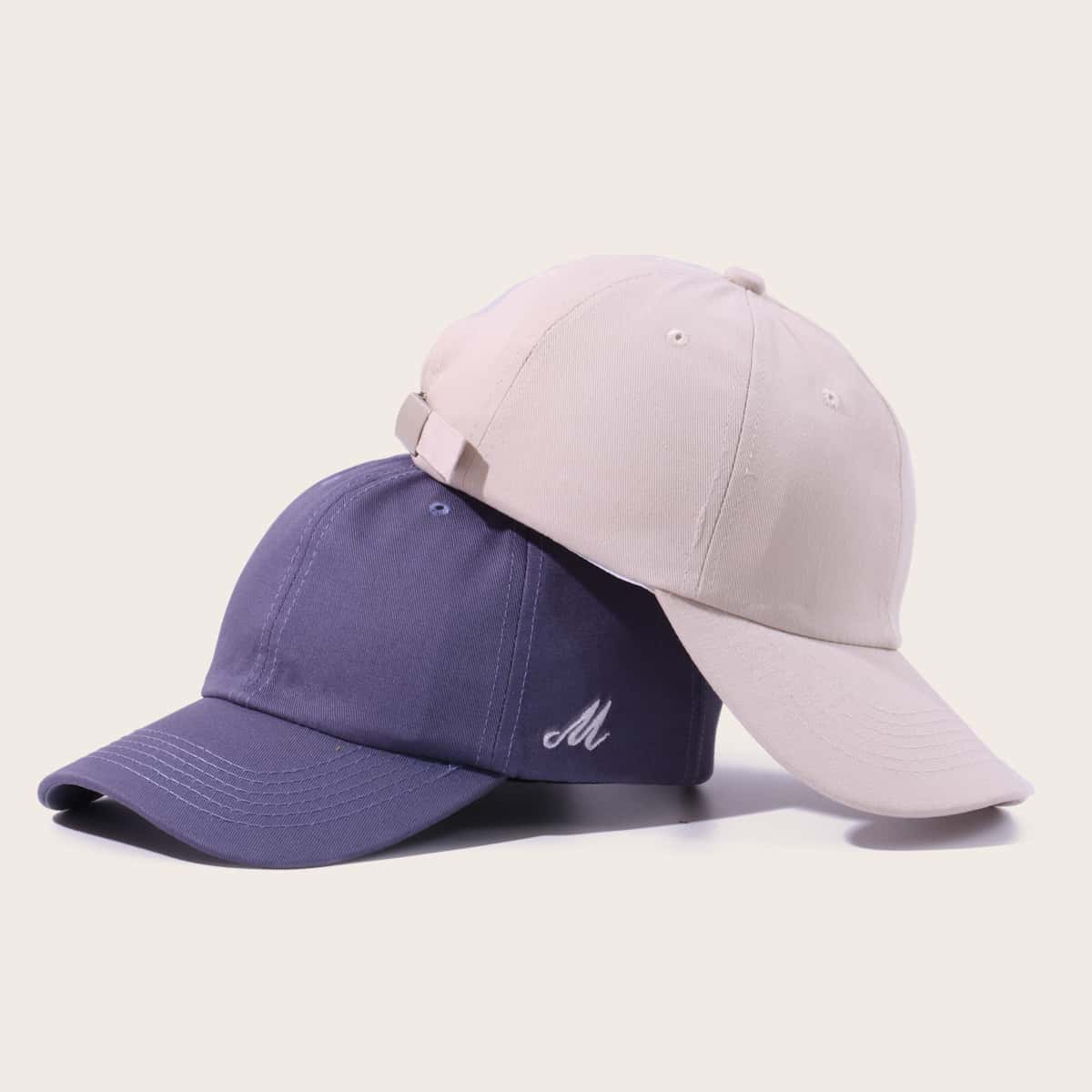 

2pcs Letter Embroidery Baseball Cap, Multicolor