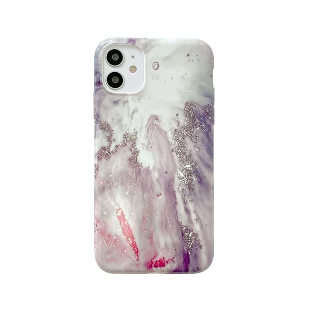 

Marble Print Luminous iPhone Case, Multicolor