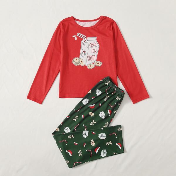 

Girls Christmas Print PJ Set, Multicolor