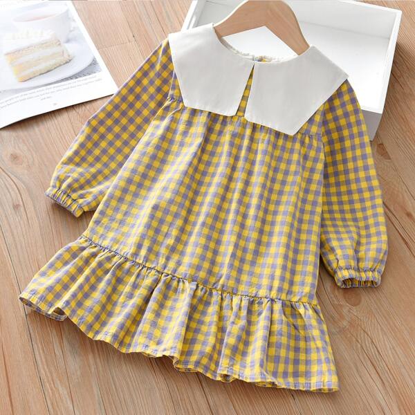 

Toddler Girls Gingham Ruffle Hem Smock Dress, Multicolor