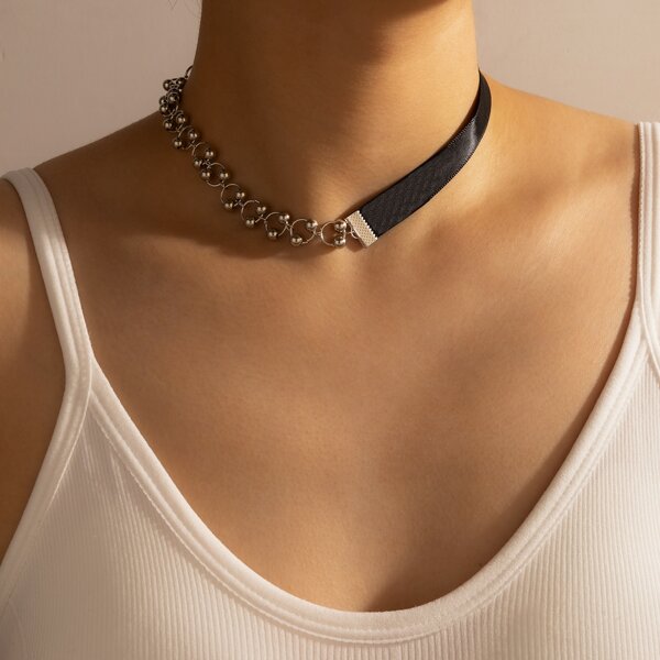

Round Ball Decor Choker, Silver
