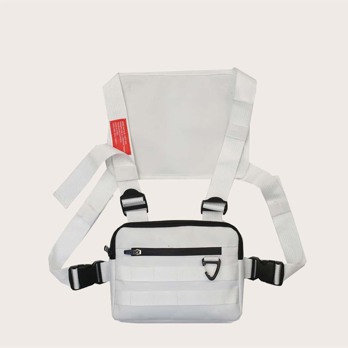 

Guys Zip Front Chest Bag, White