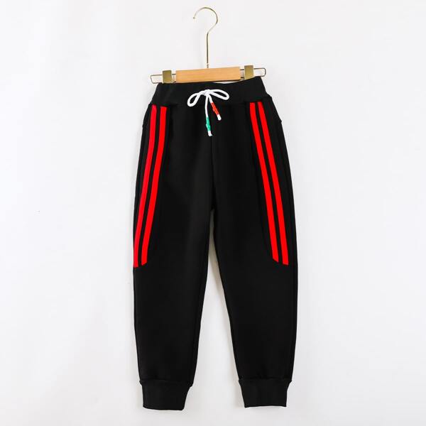 

Boys Side Striped Knot Sweatpants, Black