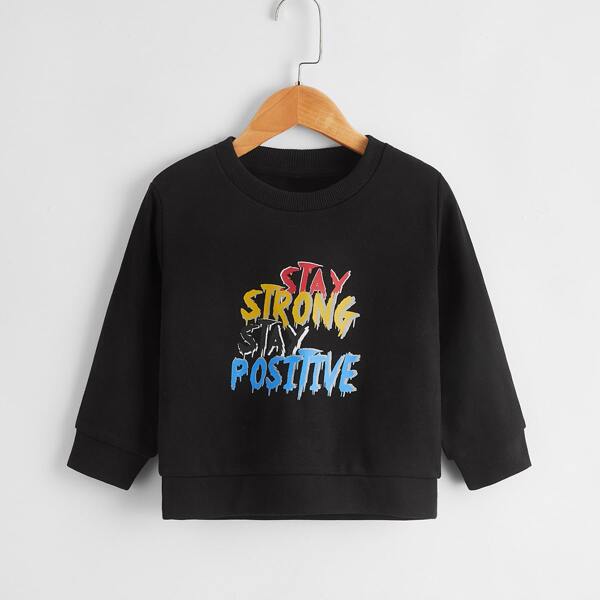 

Toddler Boys Slogan Graphic Sweatshirt, Black