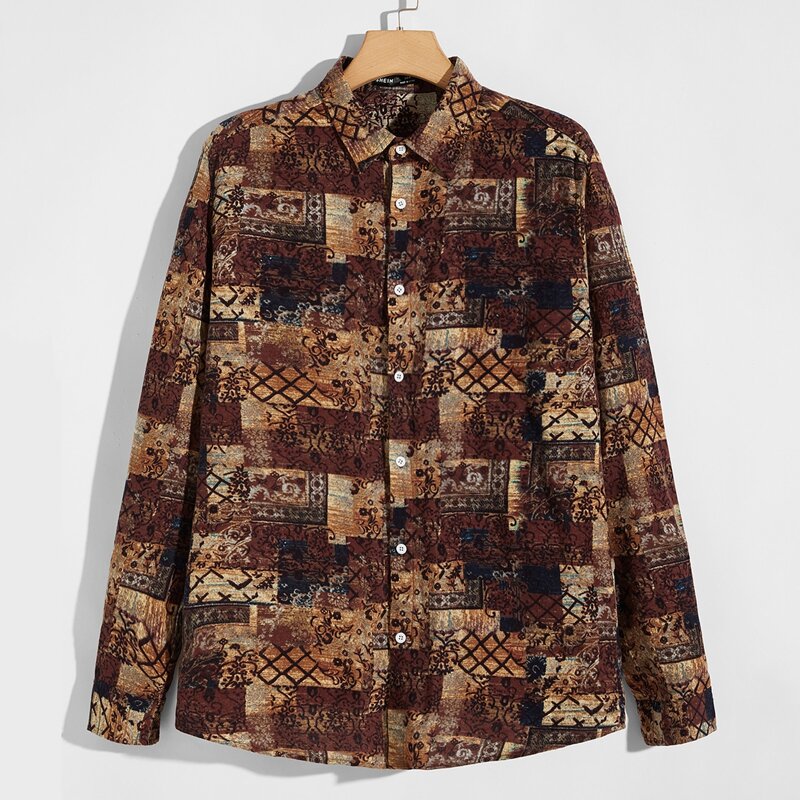 

Guys Mixed Print Shirt, Multicolor