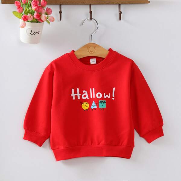 

Toddler Boys Cartoon & Letter Graphic Sweatshirt, Red