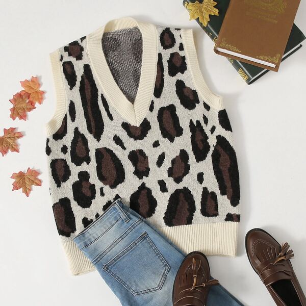 

All Over Pattern Sweater Vest, Multicolor
