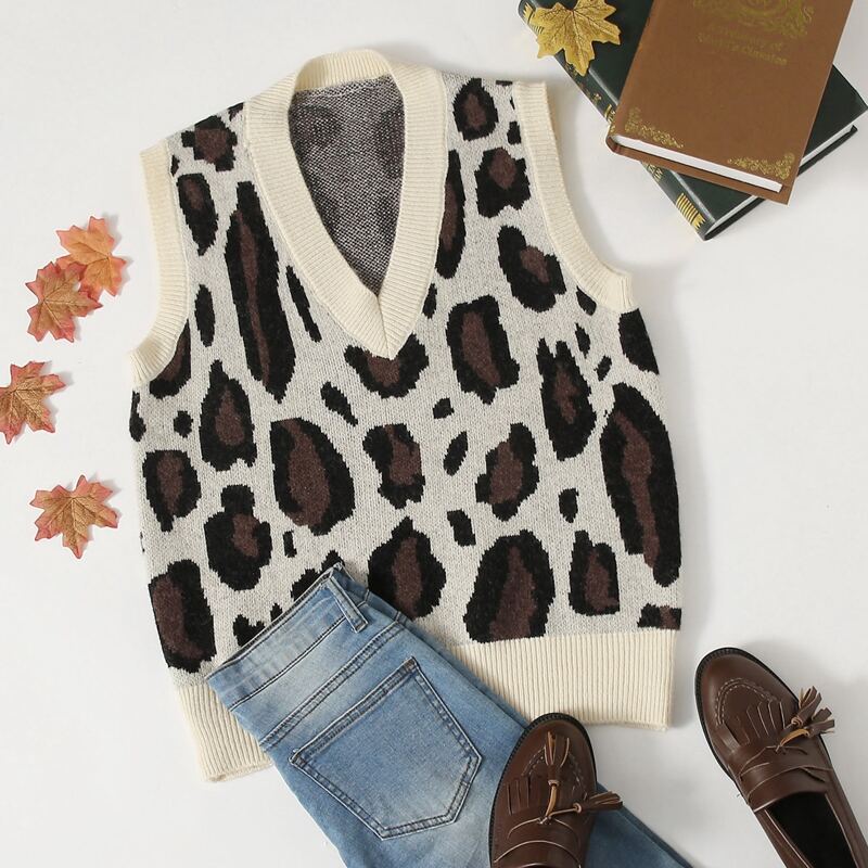 

All Over Pattern Sweater Vest, Multicolor