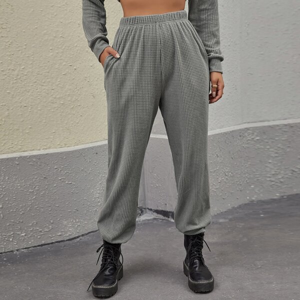 

Slant Pocket Textured Joggers, Grey