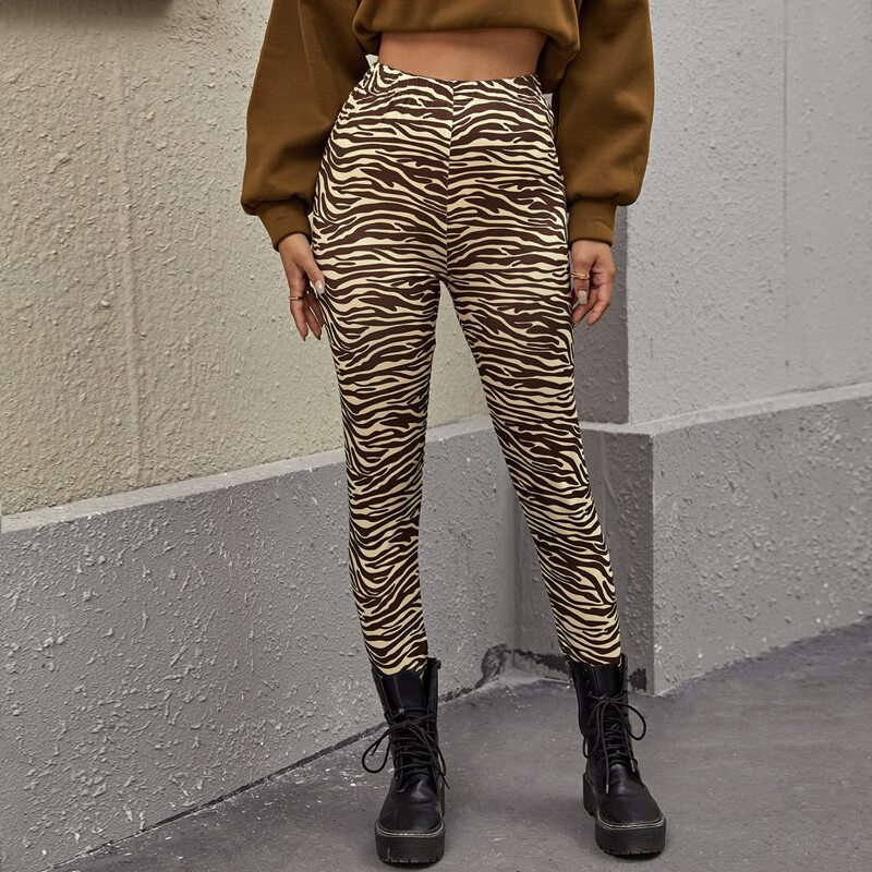 

Zebra Striped Leggings, Multicolor