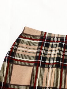 SHEIN EZwear Plaid Mini Bodycon Skirt - Multicolor - View 4
