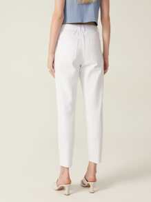 SHEIN Jeans de cintura alta recortado - Blanco - Ver 2