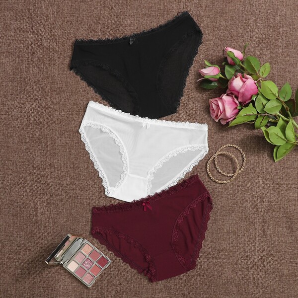 

3pack Sheer Mesh Panty Set, Multicolor