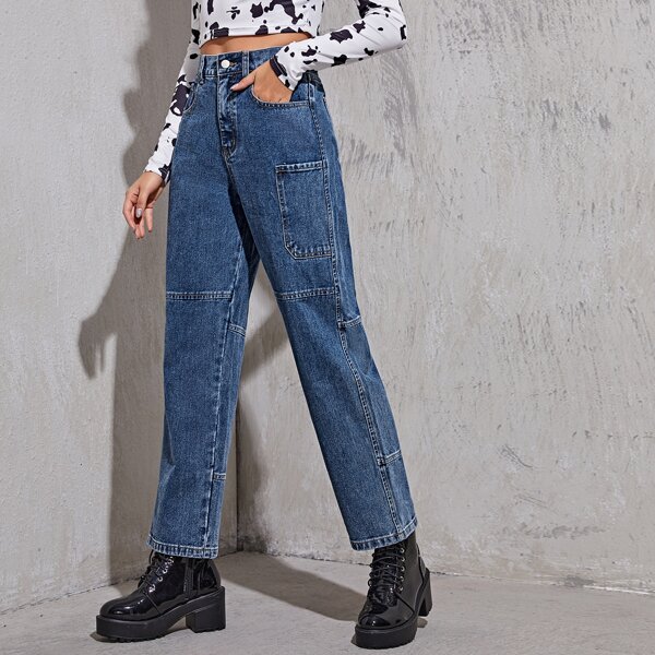 

Straight Leg Jeans, Medium wash