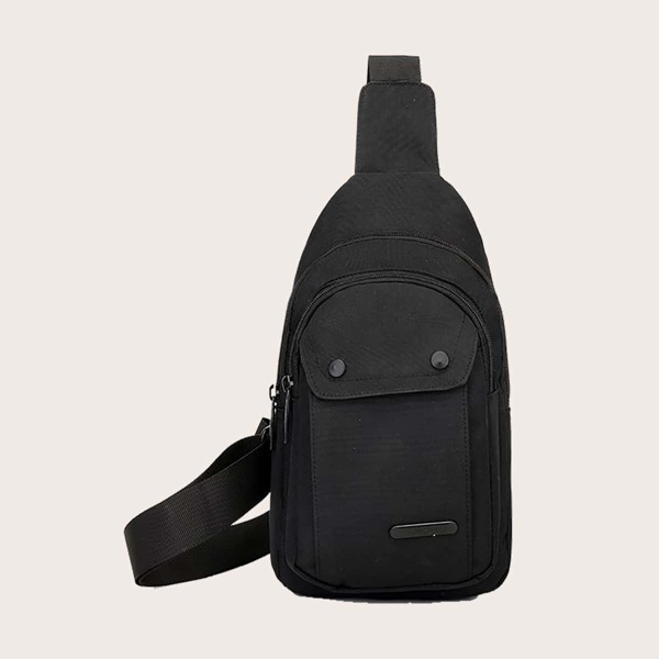

Men Pocket Front Fanny Pack, Black