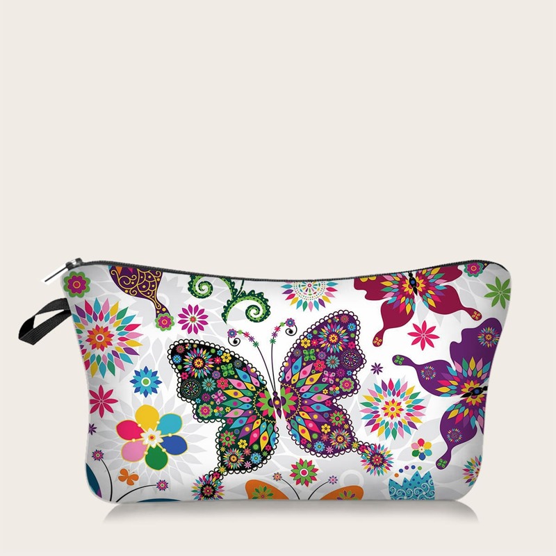 

Butterfly Print Makeup Bag, Multicolor
