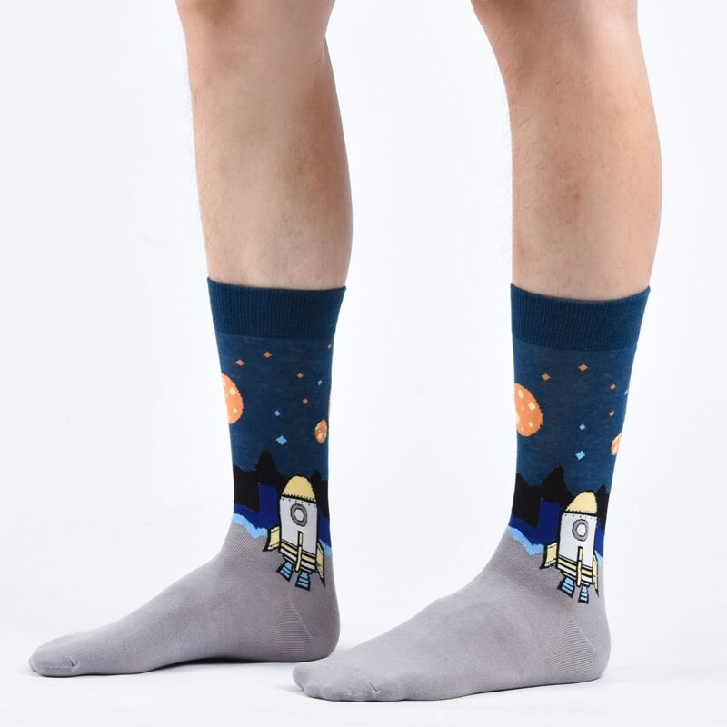 

Guys Cartoon Graphic Socks, Multicolor