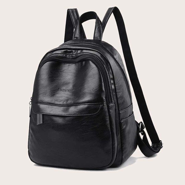 

Zip Front Backpack, Black