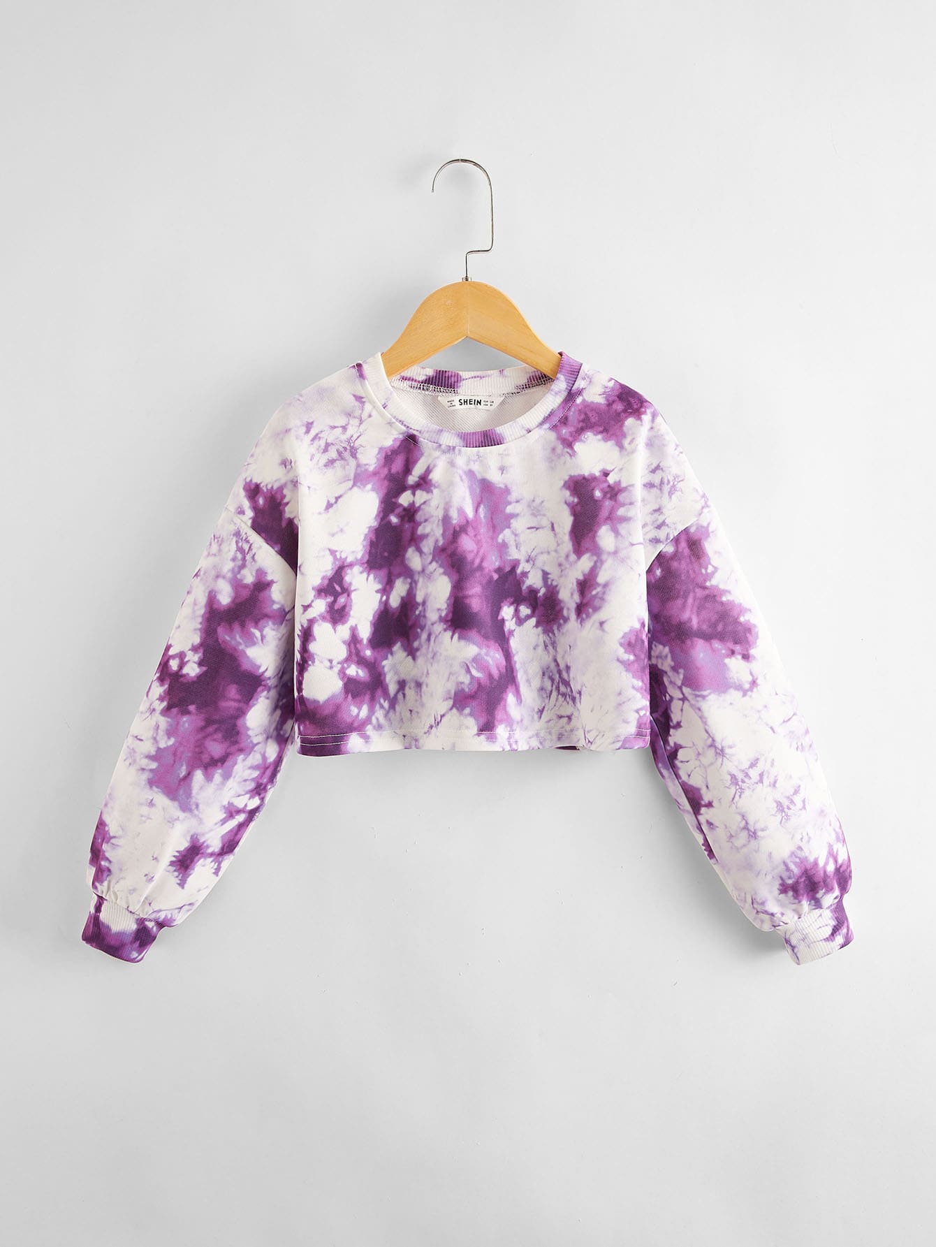Yeahdor Kids Little Girls Tie Dye Sweatshirts Pullover Tops Shiny Butterfly Cropped T-Shirts Activewear