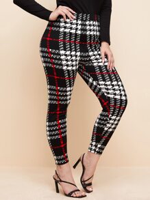 SHEIN Clasi 大碼格紋緊身褲 - 彩色 - 查看 1
