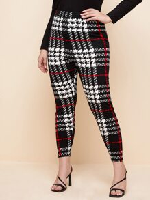 SHEIN Clasi 大碼格紋緊身褲 - 彩色 - 查看 4