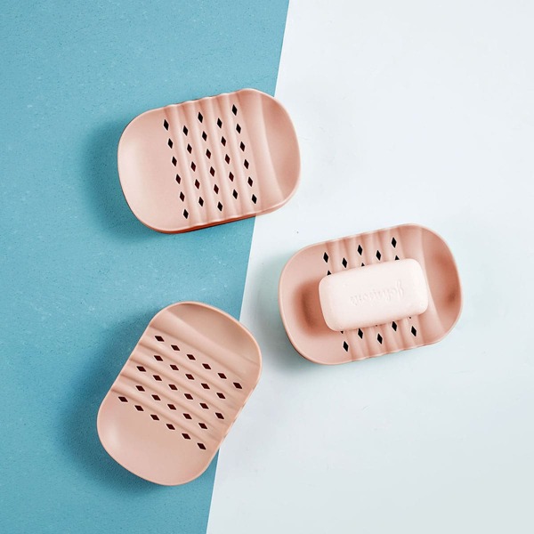 

1pc Solid Color Soap Box, Baby pink