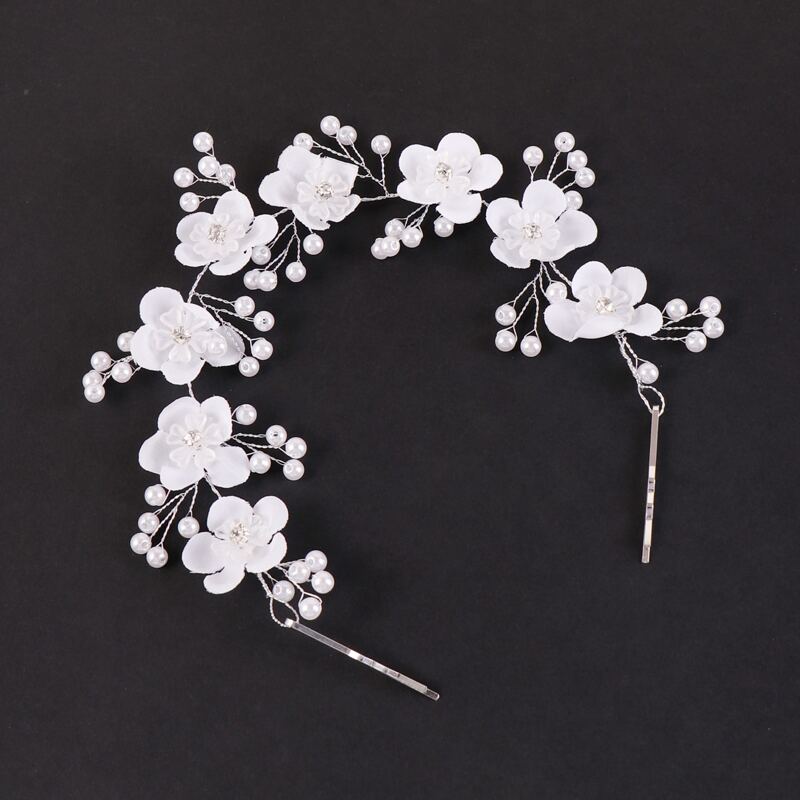 

Faux Pearl & Flower Decor Hair Accessory, Silver