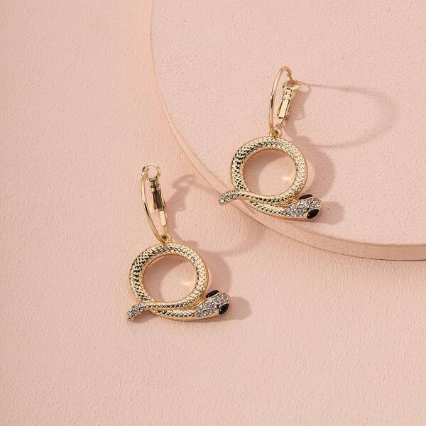 

Serpentine Drop Earrings, Gold