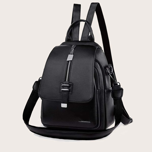 

Zip Front Backpack, Black