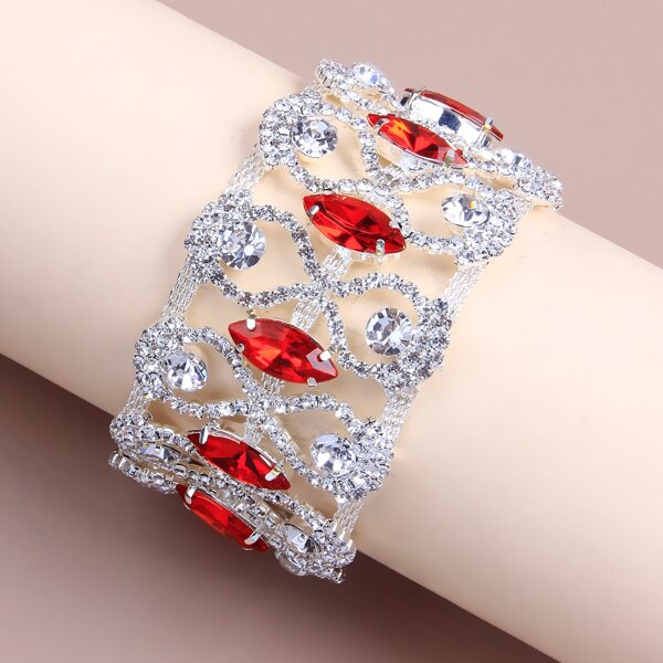 

Gemstone & Rhinestone Decor Bracelet, Red