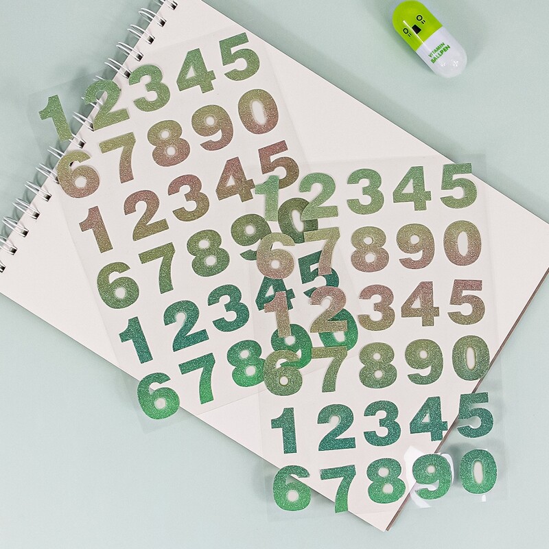 

2sheets Number Print Sticker, Multicolor