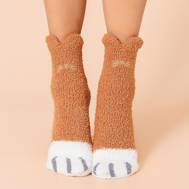 

Cartoon Design Fuzzy Socks, Orange