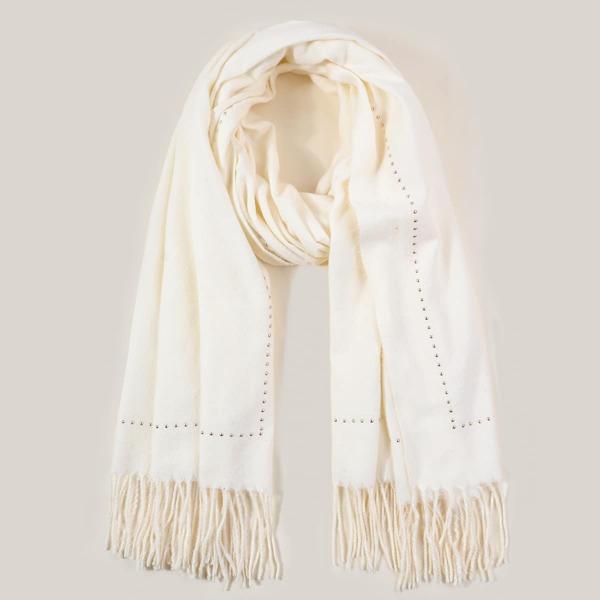 

Metal Detail Decor Scarf, Beige