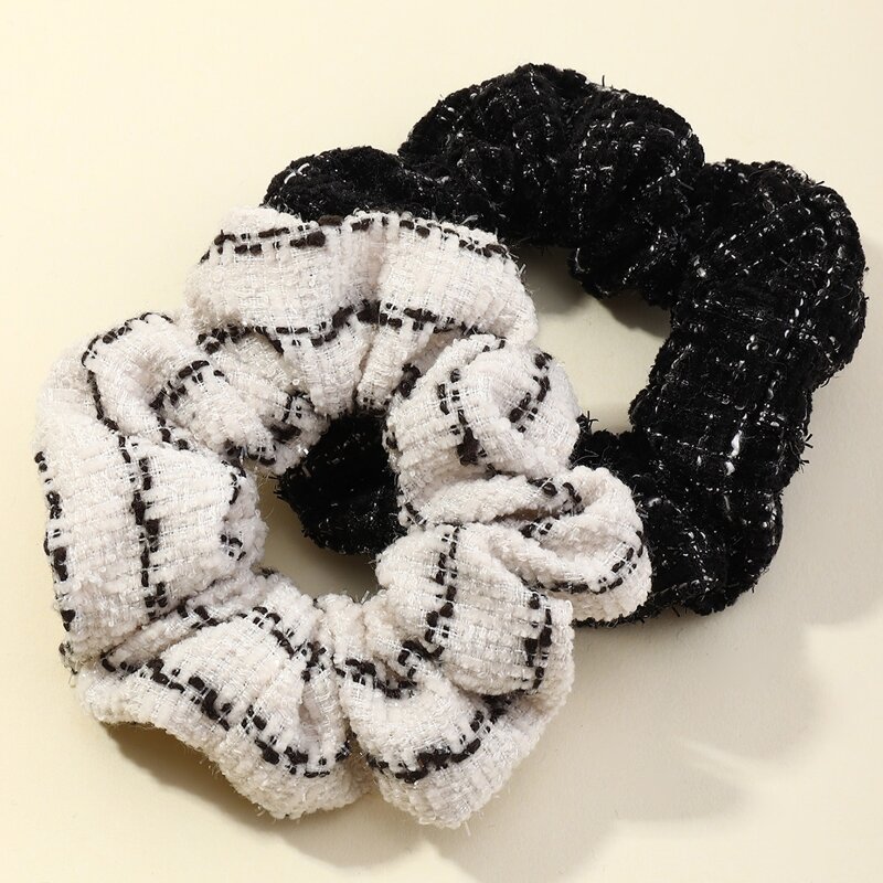 

2pcs Simple Scrunchie, Black and white