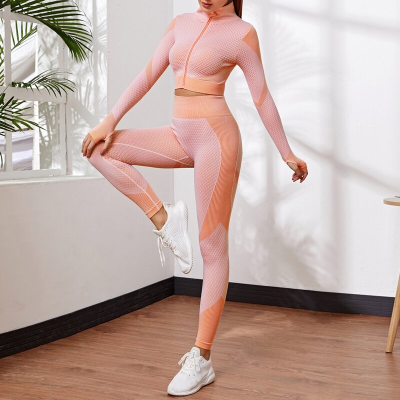 

Color-block Sports Sweatshirt & Leggings, Baby pink