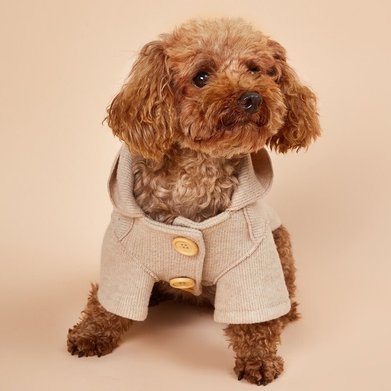 

Button Dog Sweater, Beige