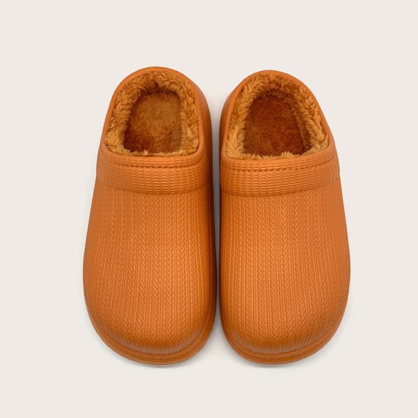 

Round Toe Fur Lined Slippers, Orange