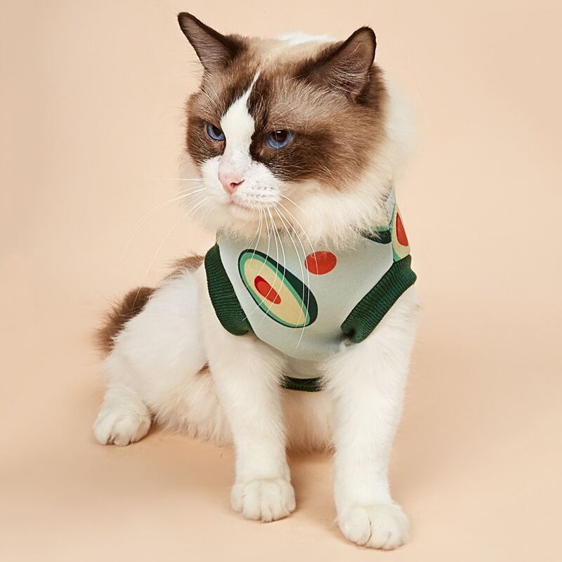 

Avocado Print Cat Sweatshirt, Multicolor