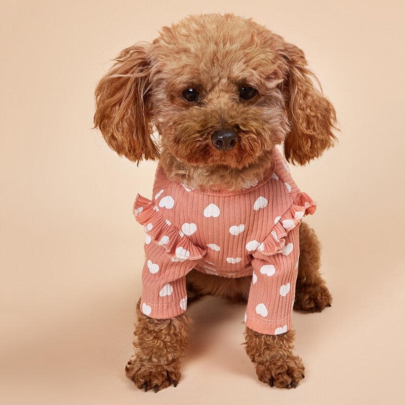 

Heart Pattern Dog Tee, Pink