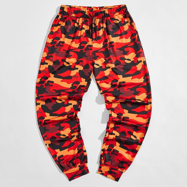 

Men Camo Print Drawstring Pants, Multicolor