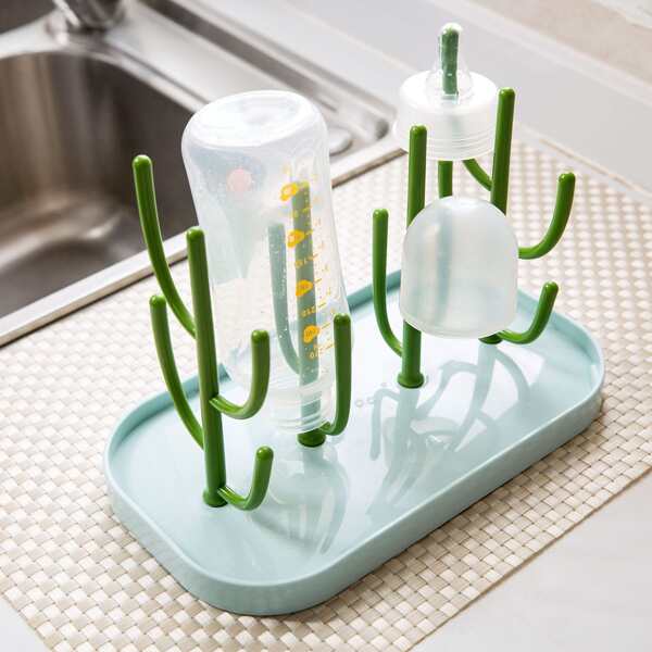 

1pc Tree Branch Design Cup Drain Rack, Green