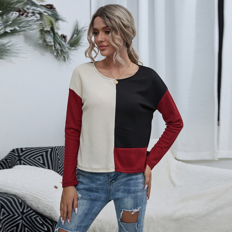 

Drop Shoulder Color Block Tee, Multicolor