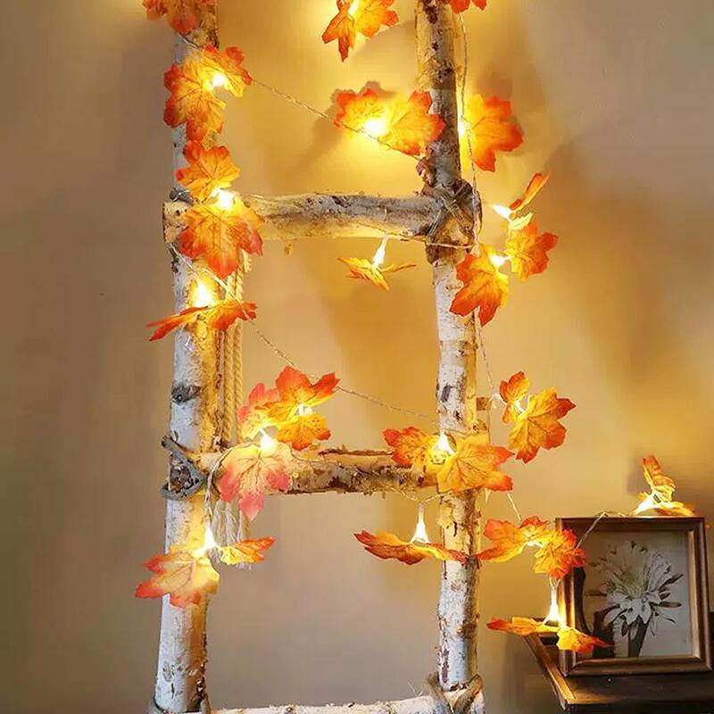 

1pc 1.5m String Light With 10pcs Maple Leaf Bulb, Yellow