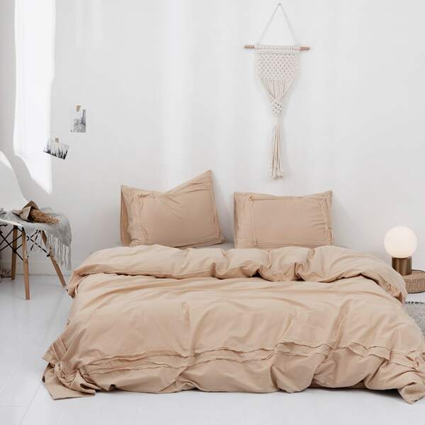 

Solid Color Bedding Set Without Filler, Camel