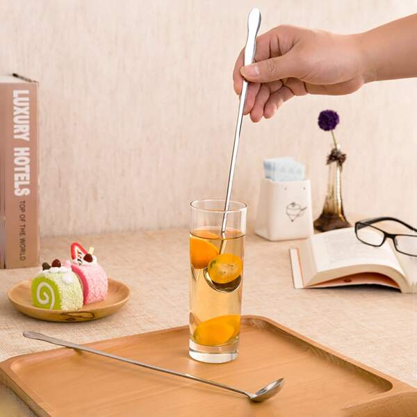 

1pc Long Handle Spoon, Silver