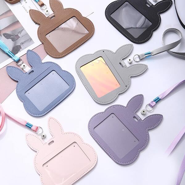 

1pc Random Rabbit Shaped Lanyard Badge Holder, Multicolor