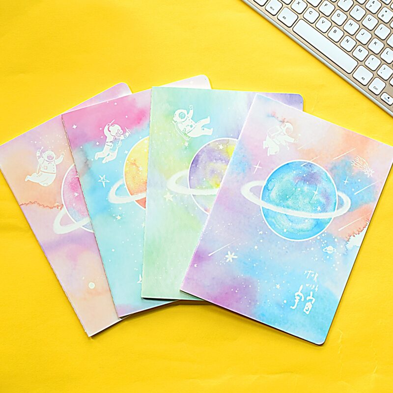 

1pack Planet Print Cover Random Notebook, Multicolor