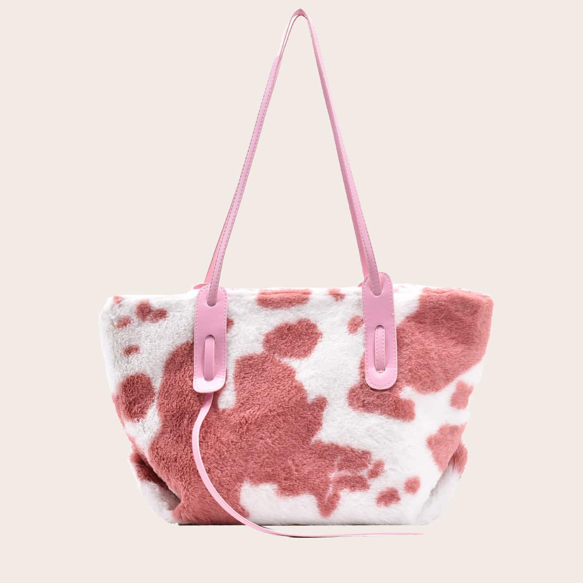 

Large Capacity Fluffy Tote Bag, Pink